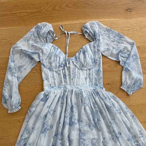 V. Chapman Maxi Dress Carmella Size 8 Color Tapestry Rose Blue - Picture 2 of 7